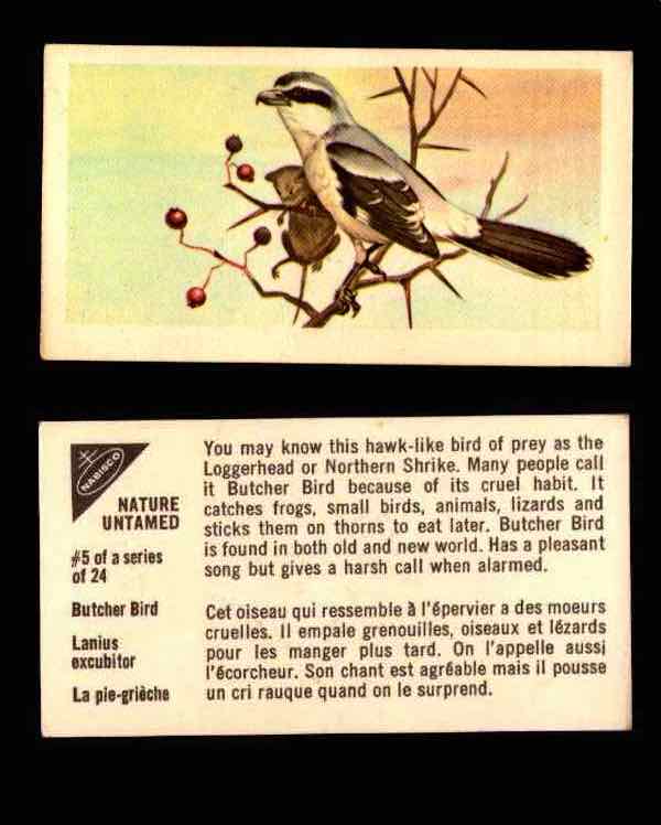Nature Untamed Nabisco Vintage Trading Cards You Pick Singles #1-24 #5 Butcher Bird  - TvMovieCards.com