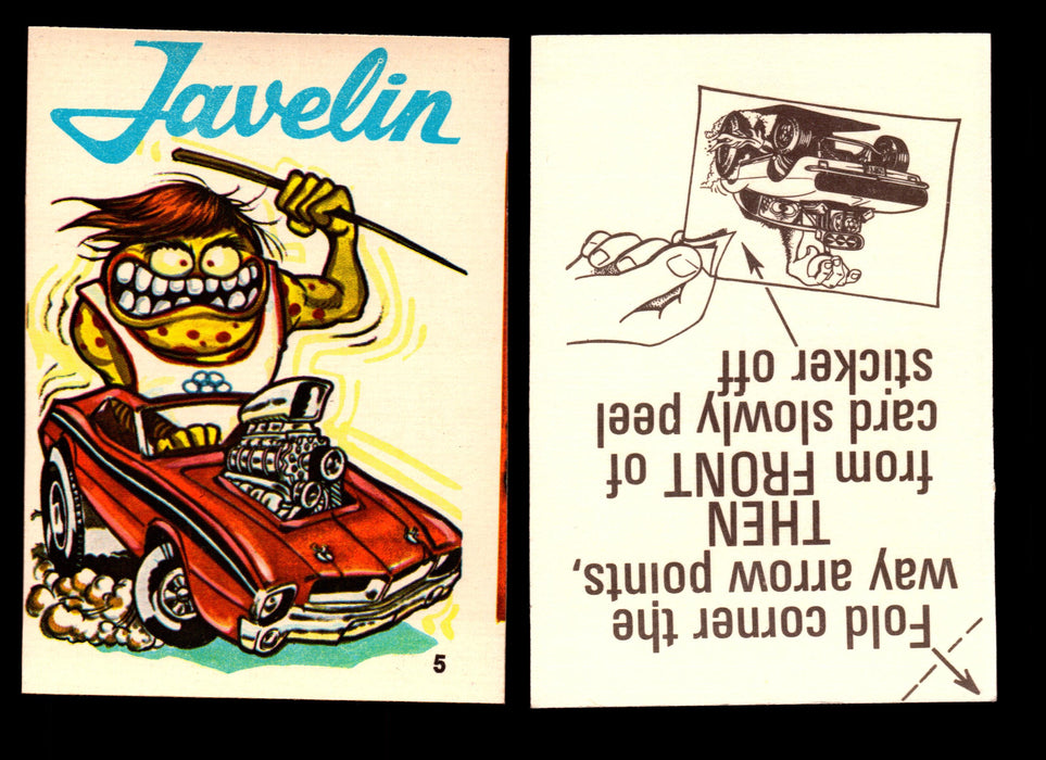 Fabulous Odd Rods Vintage Sticker Cards 1973 #1-#66 You Pick Singles #5   Javelin  - TvMovieCards.com