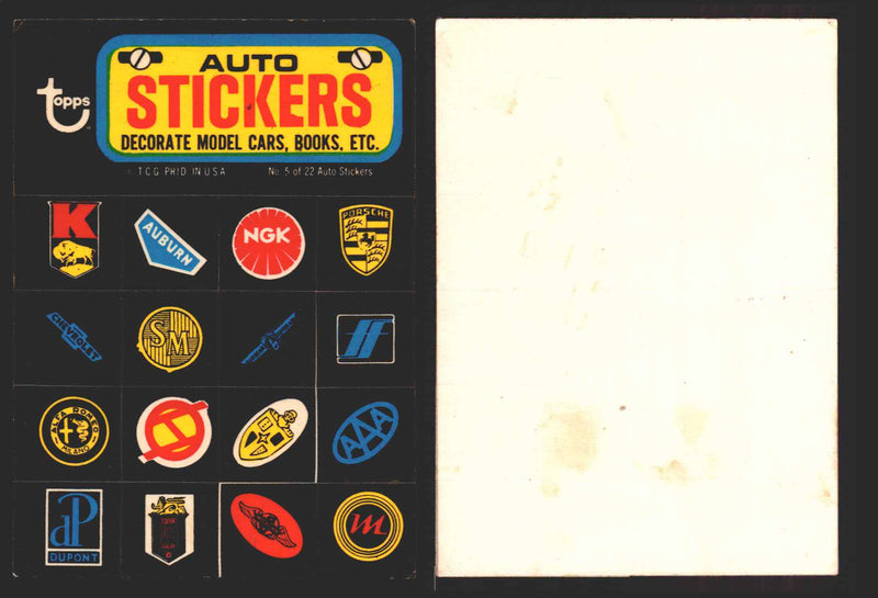 1970 Way Out Wheels Vintage Sticker Trading Cards You Pick Singles #1-22 Topps #5 of 22 (K)  - TvMovieCards.com