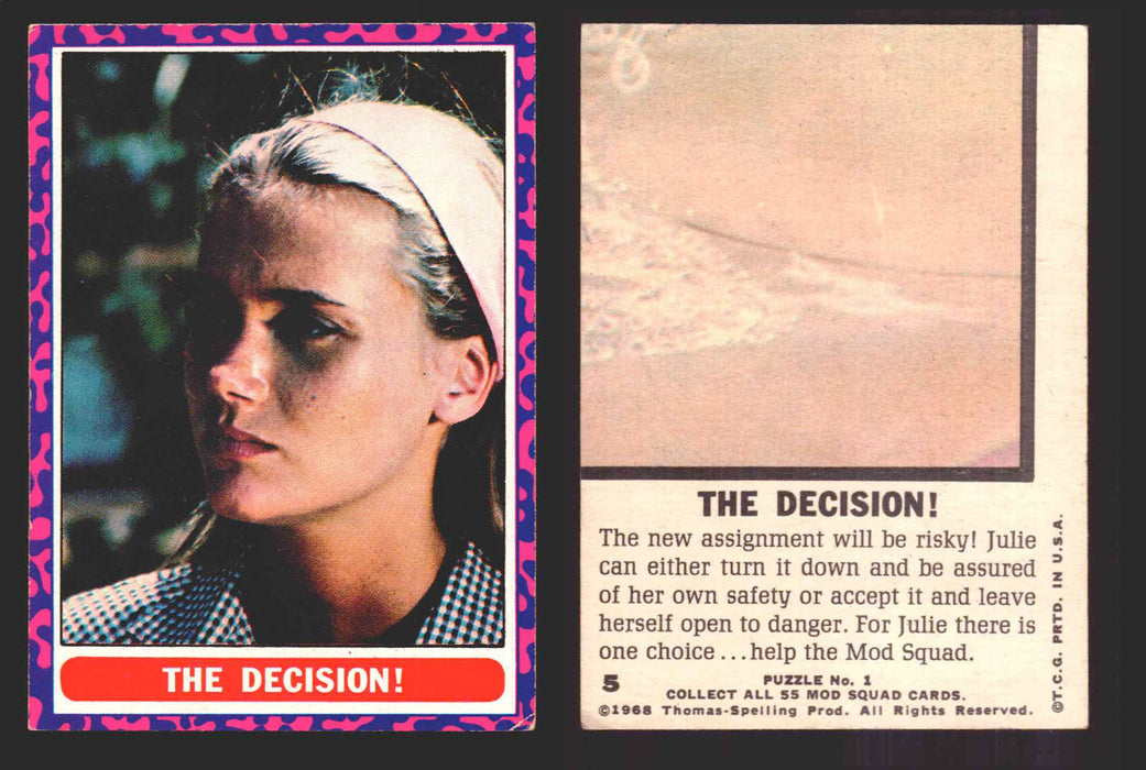 1969 The Mod Squad Vintage Trading Cards You Pick Singles #1-#55 Topps 5   The Decision!  - TvMovieCards.com