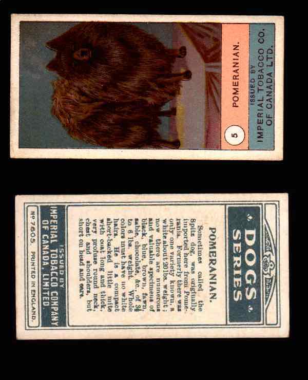 1924 Dogs Series Imperial Tobacco Vintage Trading Cards U Pick Singles #1-24 #5 Pomeranian  - TvMovieCards.com