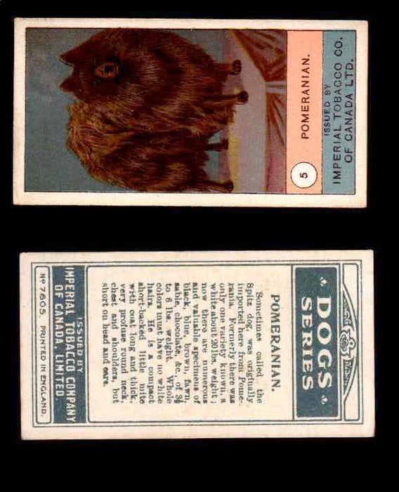 1924 Dogs Series Imperial Tobacco Vintage Trading Cards U Pick Singles #1-24 #5 Pomeranian  - TvMovieCards.com