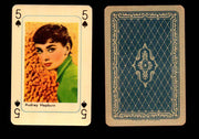 Vintage Hollywood Movie Stars Playing Cards You Pick Singles 5 - Spade - Audrey Hepburn  - TvMovieCards.com