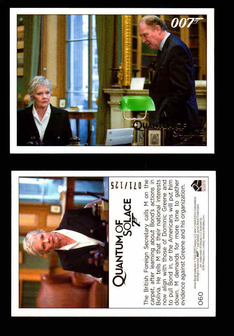 James Bond Archives Quantum of Solace Gold Parallel You Pick Single Cards #1-90 #60  - TvMovieCards.com