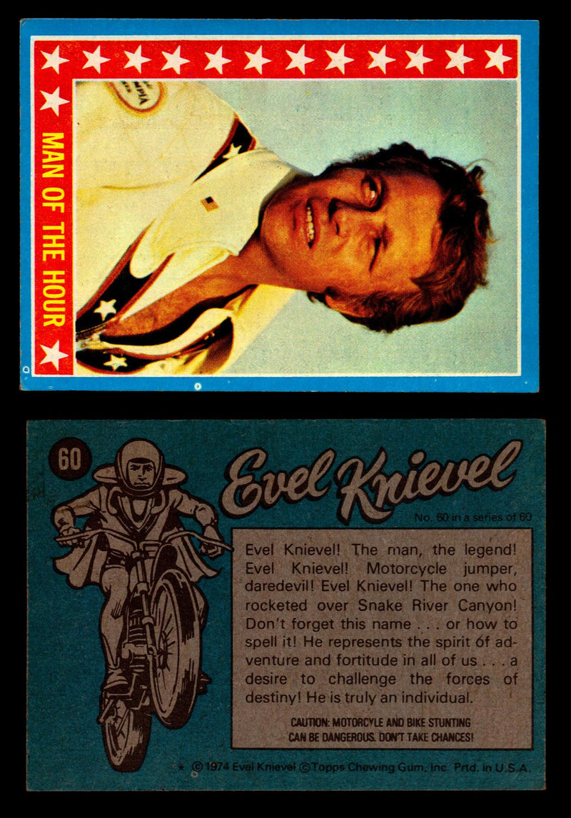 Evel Knievel Topps 1974 Vintage Trading Cards You Pick Singles #1-60 #60  - TvMovieCards.com