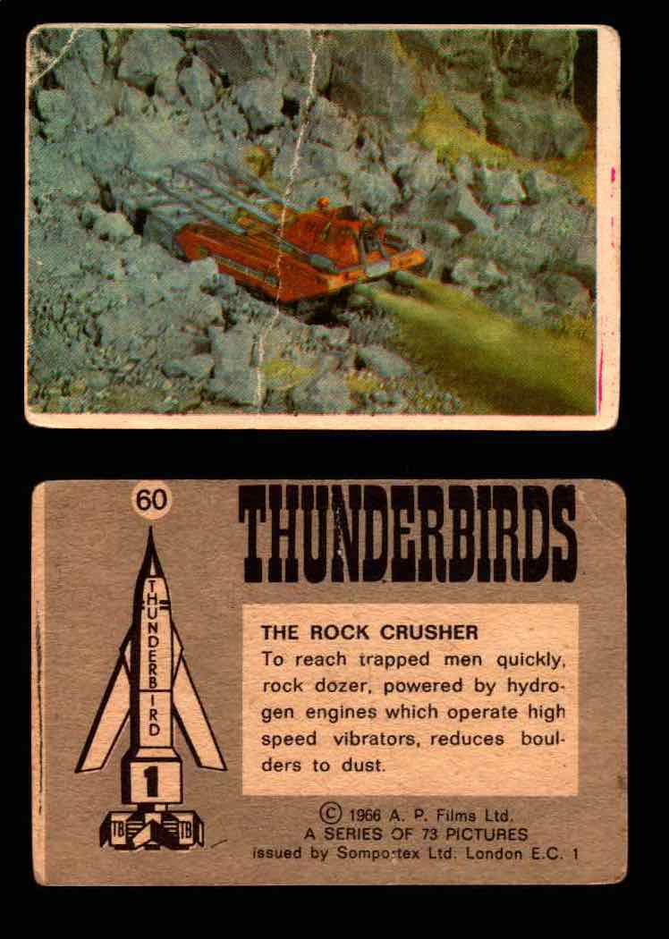 Thunderbirds Vintage Trading Card Singles #1-72 Somportex 1966 #60  - TvMovieCards.com
