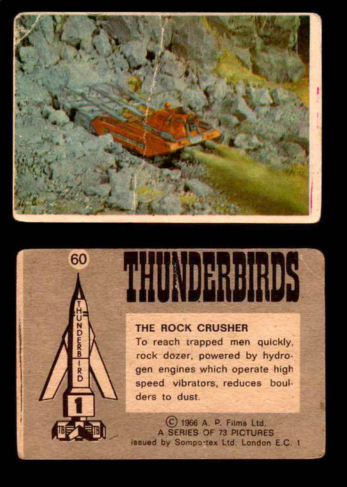 Thunderbirds Vintage Trading Card Singles #1-72 Somportex 1966 #60  - TvMovieCards.com