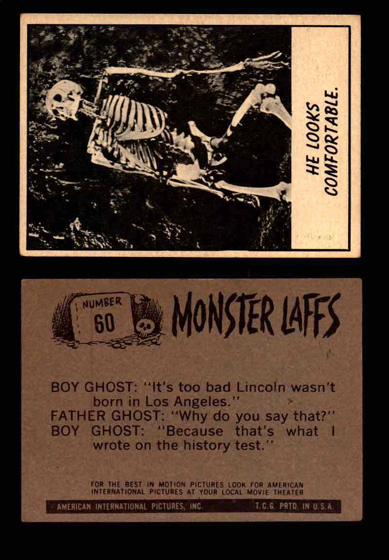 Monster Laffs 1966 Topps Vintage Trading Card You Pick Singles #1-66 #60  - TvMovieCards.com