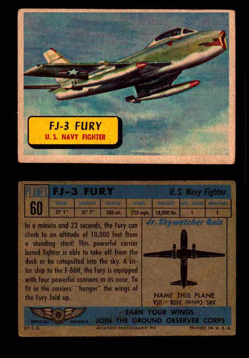 1957 Planes Series I Topps Vintage Card You Pick Singles #1-60 #60  - TvMovieCards.com