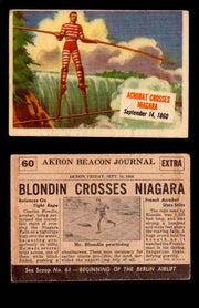 1954 Scoop Newspaper Series 1 Topps Vintage Trading Cards You Pick Singles #1-78 60   Acrobat Crosses Niagara  - TvMovieCards.com