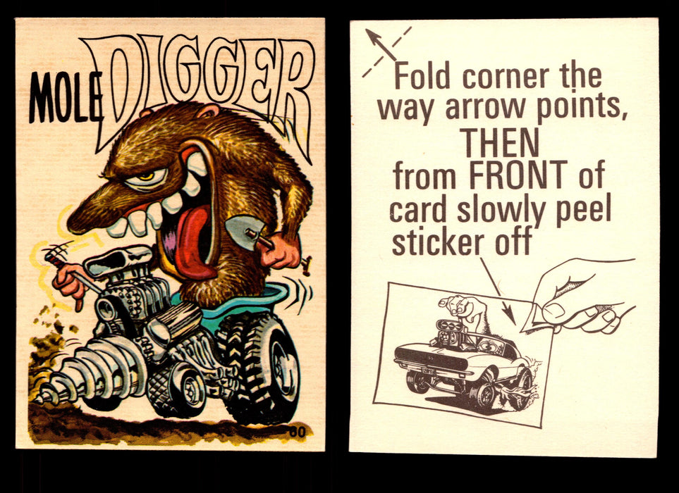 Fabulous Odd Rods Vintage Sticker Cards 1973 #1-#66 You Pick Singles #60   Mole Digger  - TvMovieCards.com