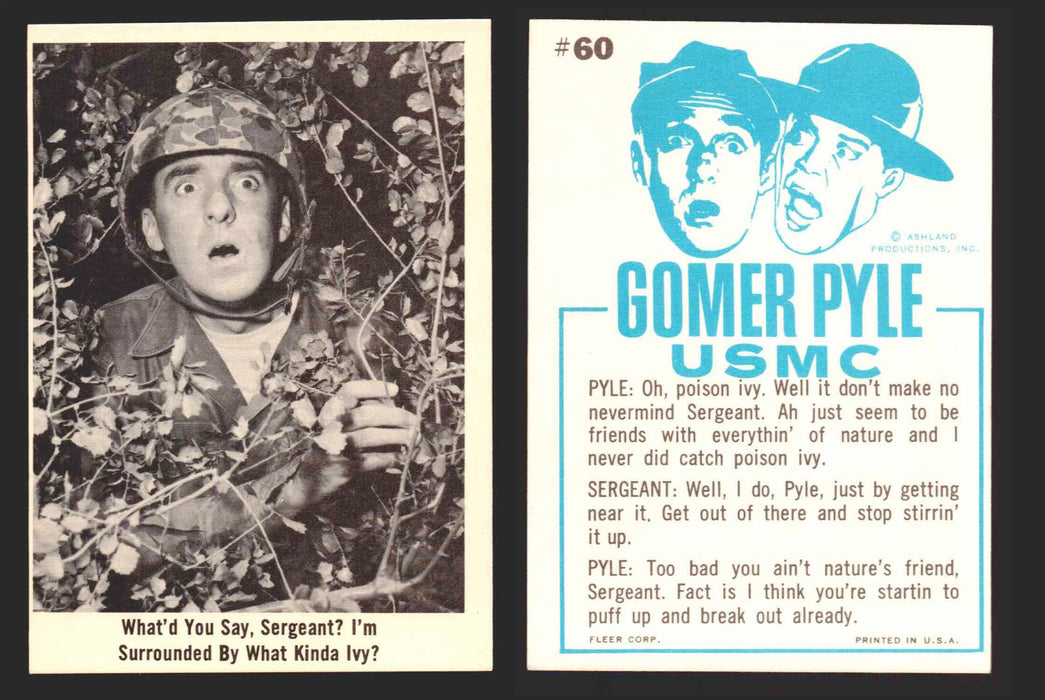 1965 Gomer Pyle Vintage Trading Cards You Pick Singles #1-66 Fleer 60   What'd you say  Sergeant? I'm surrounded by what k  - TvMovieCards.com