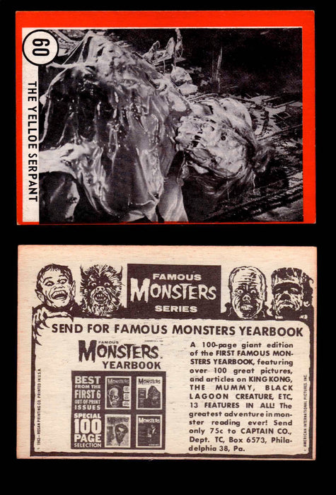 Famous Monsters 1963 Vintage Trading Cards You Pick Singles #1-64 #60  - TvMovieCards.com