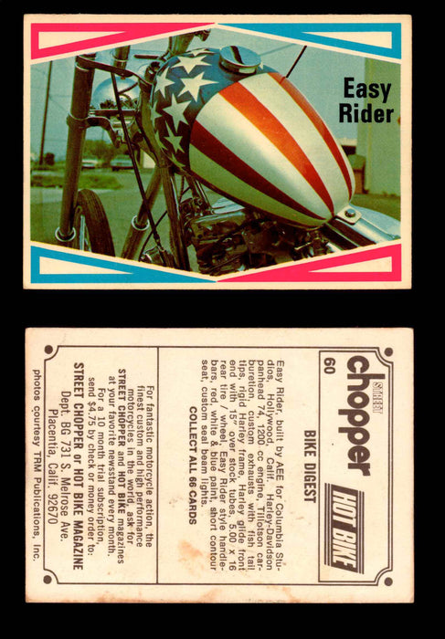 1972 Street Choppers & Hot Bikes Vintage Trading Card You Pick Singles #1-66 #60   Easy Rider  - TvMovieCards.com