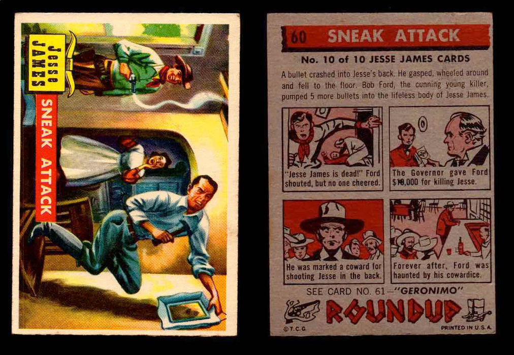 1956 Western Roundup Topps Vintage Trading Cards You Pick Singles #1-80 #60  - TvMovieCards.com