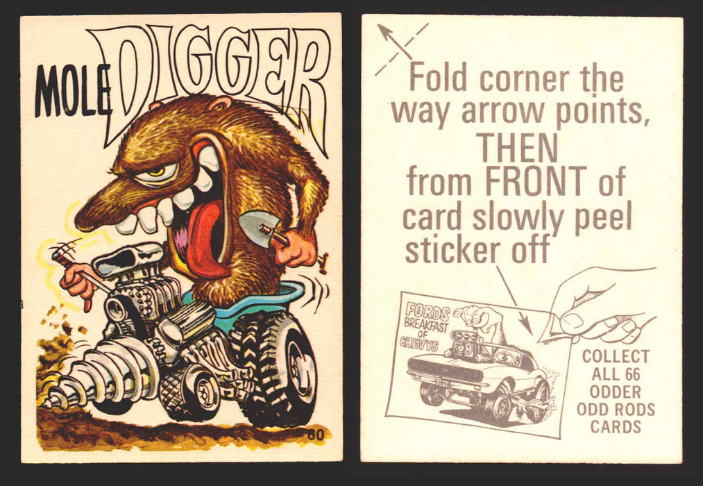 1970 Odder Odd Rods Donruss Vintage Trading Cards #1-66 You Pick Singles 60   Mole Digger  - TvMovieCards.com