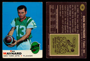 1969 Topps Football Trading Card You Pick Singles #1-#263 G/VG/EX #	60 	Don Maynard (HOF) (creased)  - TvMovieCards.com