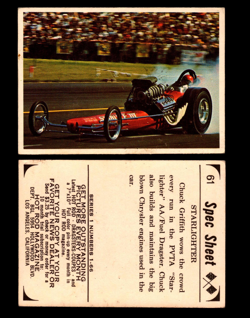 1965 Donruss Spec Sheet Vintage Hot Rods Trading Cards You Pick Singles #1-66 #61  - TvMovieCards.com