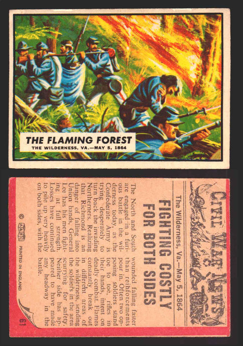 Civil War News Vintage Trading Cards A&BC Gum You Pick Singles #1-88 1965 61   The Flaming Forest  - TvMovieCards.com