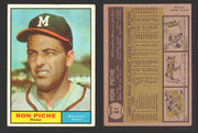 1961 Topps Baseball Trading Card You Pick Singles #1-#99 VG/EX #	61 Ron Piche - Milwaukee Braves RC  - TvMovieCards.com