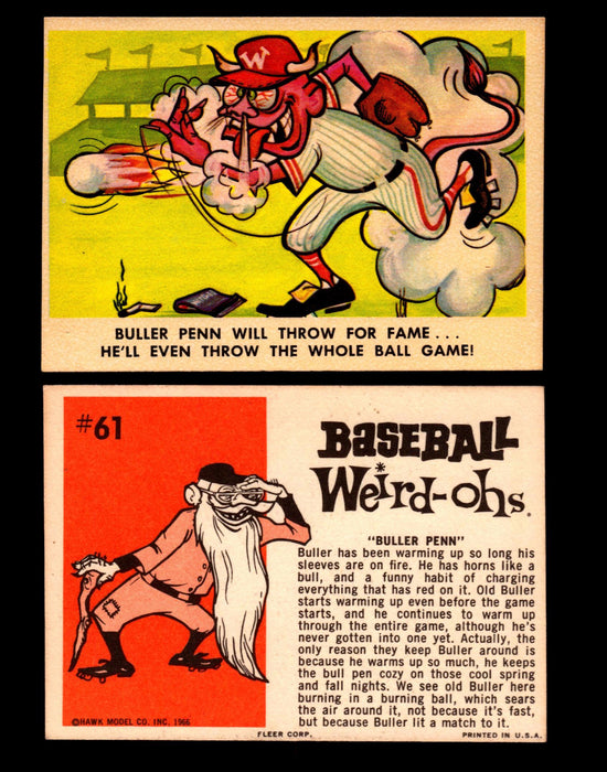 Weird-ohs BaseBall 1966 Fleer Vintage Card You Pick Singles #1-66 #61 Buller Penn  - TvMovieCards.com