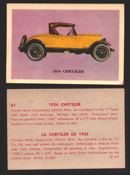 1959 Parkhurst Old Time Cars Vintage Trading Card You Pick Singles #1-64 V339-16 61	1924 Chrysler  - TvMovieCards.com