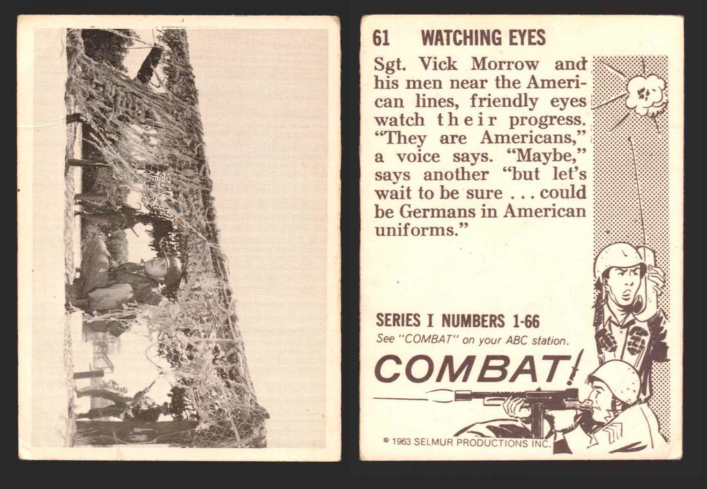 1963 Combat Series I Donruss Selmur Vintage Card You Pick Singles #1-66 61   Watching Eyes  - TvMovieCards.com