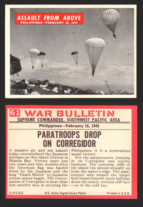 1965 War Bulletin Philadelphia Gum Vintage Trading Cards You Pick Singles #1-88 61   Assault From Above  - TvMovieCards.com