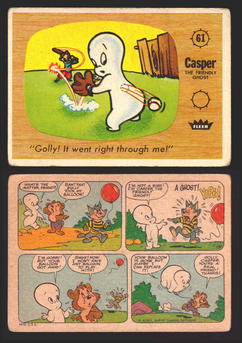 1960 Casper The Ghost Fleer Vintage Trading Card You Pick Singles #1-#66 61   "Golly! It went right through me!"  - TvMovieCards.com