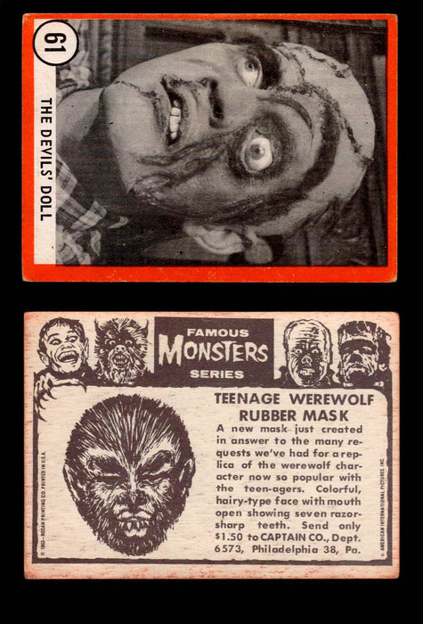 Famous Monsters 1963 Vintage Trading Cards You Pick Singles #1-64 #61  - TvMovieCards.com