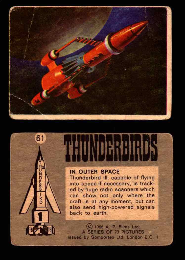 Thunderbirds Vintage Trading Card Singles #1-72 Somportex 1966 #61  - TvMovieCards.com