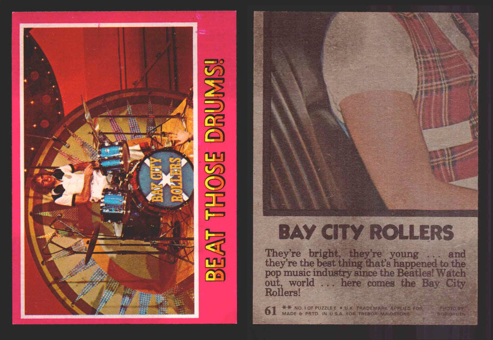 1975 Bay City Rollers Vintage Trading Cards You Pick Singles #1-66 Trebor 61   Beat Those Drums!  - TvMovieCards.com