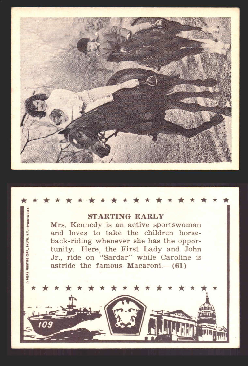 1963 John F. Kennedy JFK Rosan Trading Card You Pick Singles #1-66 61   Starting Early  - TvMovieCards.com