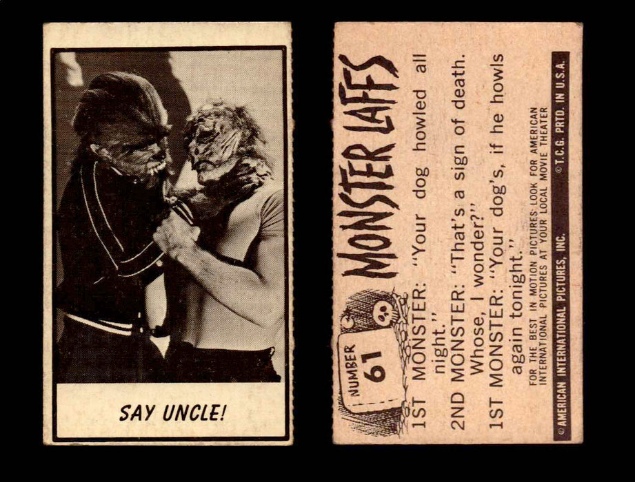 1966 Monster Laffs Midgee Vintage Trading Card You Pick Singles #1-108 Horror #61  - TvMovieCards.com