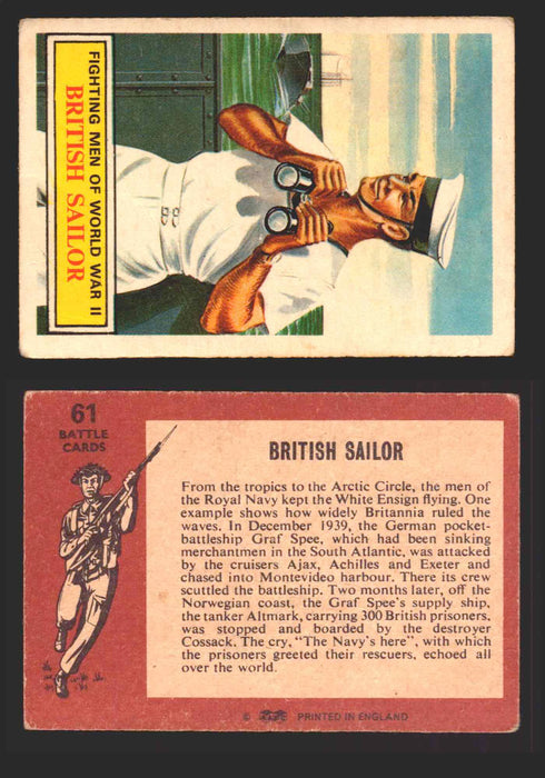 1965 Battle World War II A&BC Vintage Trading Card You Pick Singles #1-#73 61 British Sailor  - TvMovieCards.com