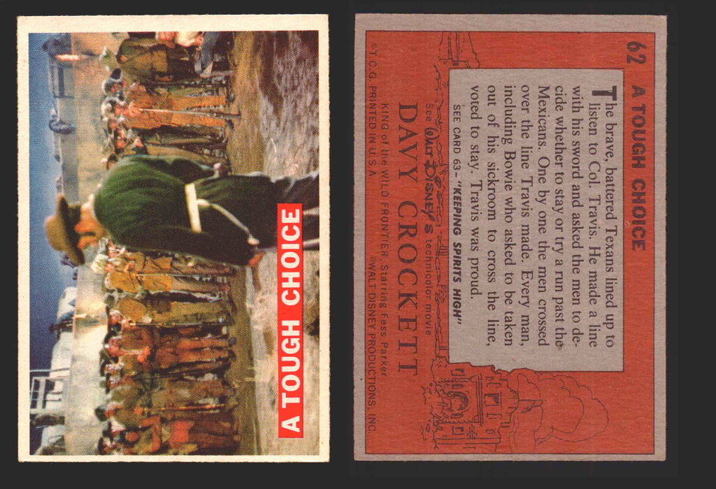 Davy Crockett Series 1 1956 Walt Disney Topps Vintage Trading Cards You Pick Sin 62   A Tough Choice  - TvMovieCards.com