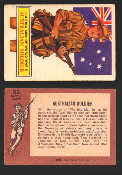 1965 Battle World War II A&BC Vintage Trading Card You Pick Singles #1-#73 62 Australian Soldier  - TvMovieCards.com