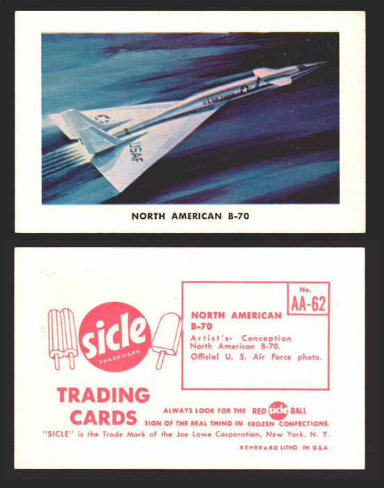 1959 Sicle Airplanes Joe Lowe Corp Vintage Trading Card You Pick Singles #1-#76 AA-62	North American B-70  - TvMovieCards.com
