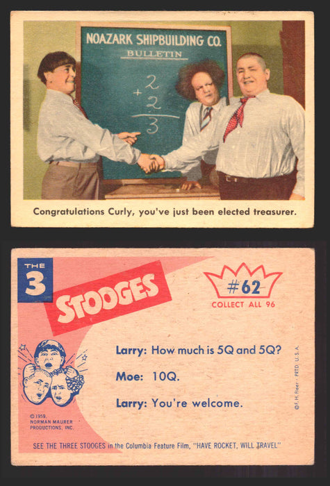 1959 Three 3 Stooges Fleer Vintage Trading Cards You Pick Singles #1-96 #62  - TvMovieCards.com