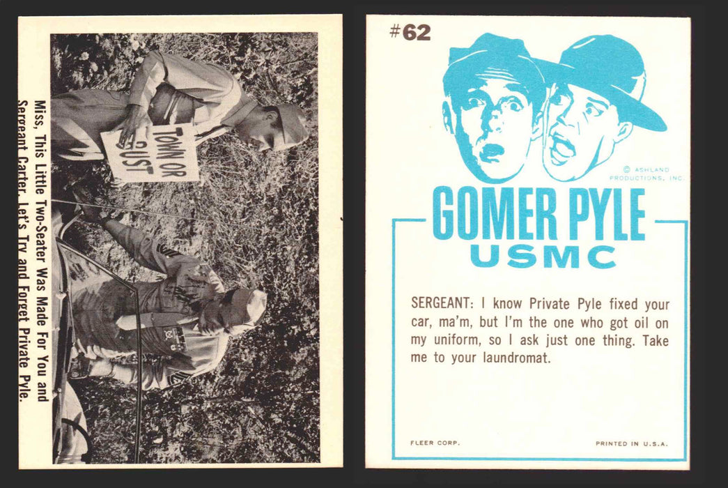 1965 Gomer Pyle Vintage Trading Cards You Pick Singles #1-66 Fleer 62   Miss  this little two-seater was made for you and  - TvMovieCards.com