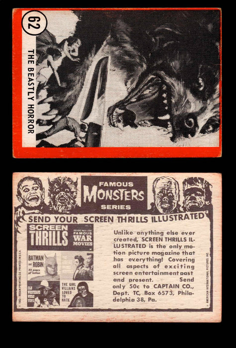 Famous Monsters 1963 Vintage Trading Cards You Pick Singles #1-64 #62  - TvMovieCards.com