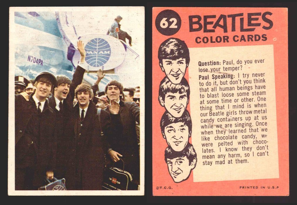 Beatles Color Topps 1964 Vintage Trading Cards You Pick Singles #1-#64 #	62  - TvMovieCards.com