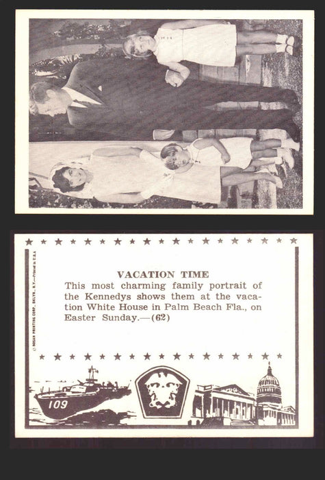 1963 John F. Kennedy JFK Rosan Trading Card You Pick Singles #1-66 62   Vacation Time  - TvMovieCards.com