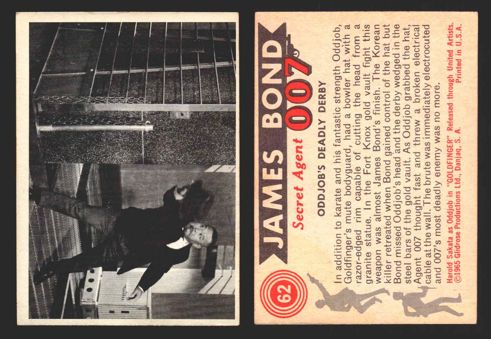 1965 James Bond 007 Glidrose Vintage Trading Cards You Pick Singles #1-66 62   Oddjob's Deadly Derby  - TvMovieCards.com