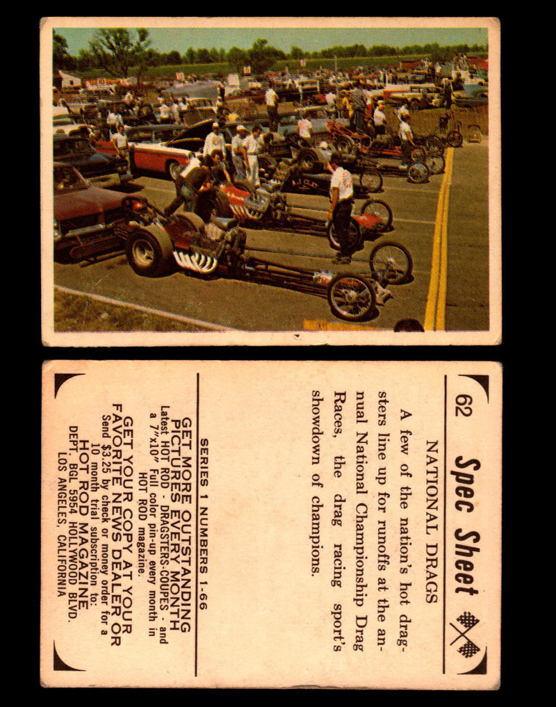 1965 Donruss Spec Sheet Vintage Hot Rods Trading Cards You Pick Singles #1-66   - TvMovieCards.com