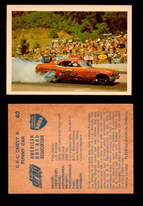AHRA Official Drag Champs 1971 Fleer Canada Trading Cards You Pick Singles #1-63 62   C-K-C Chevy II                                   Funny Car  - TvMovieCards.com