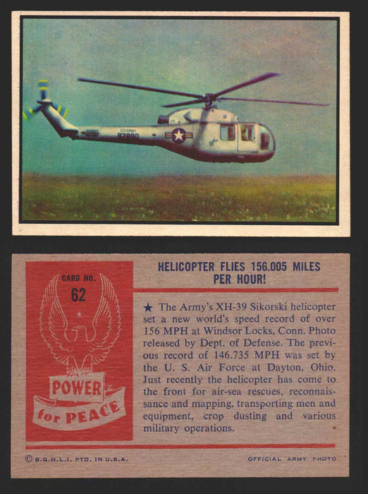 1954 Power For Peace Vintage Trading Cards You Pick Singles #1-96 62   Helicopter Flies 156.005 Miles Per Hour!  - TvMovieCards.com