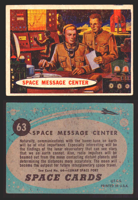 1957 Space Cards Topps Vintage Trading Cards #1-88 You Pick Singles 63   Space Message Center  - TvMovieCards.com