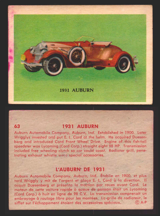 1959 Parkhurst Old Time Cars Vintage Trading Card You Pick Singles #1-64 V339-16 63	1931 Auburn  - TvMovieCards.com