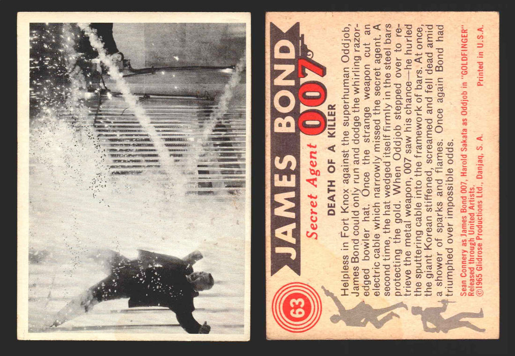 1965 James Bond 007 Glidrose Vintage Trading Cards You Pick Singles #1-66 63   Death Of A Killer  - TvMovieCards.com